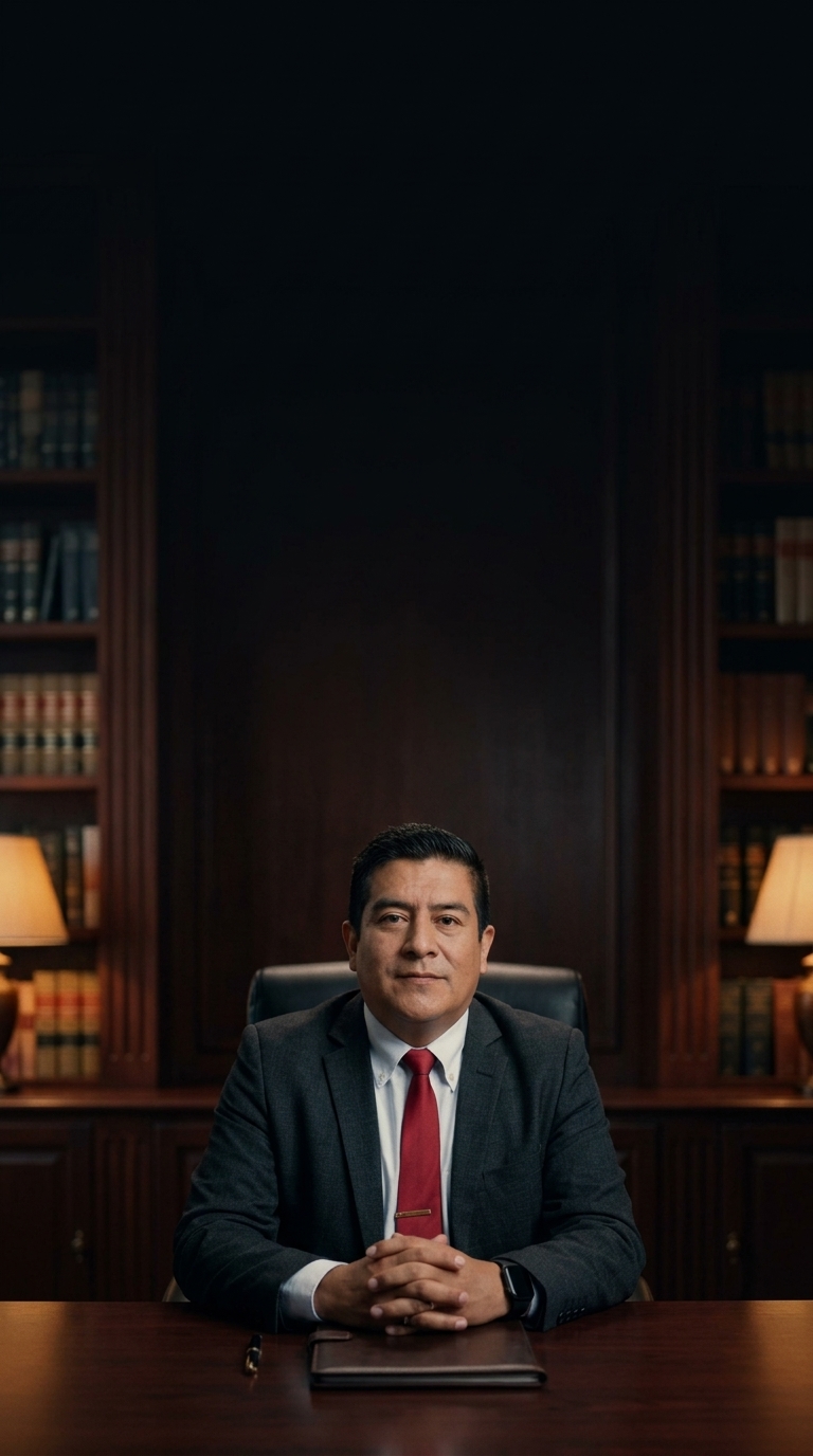 Dr. Mendoza en su despacho - Mendoza Méndez Abogados